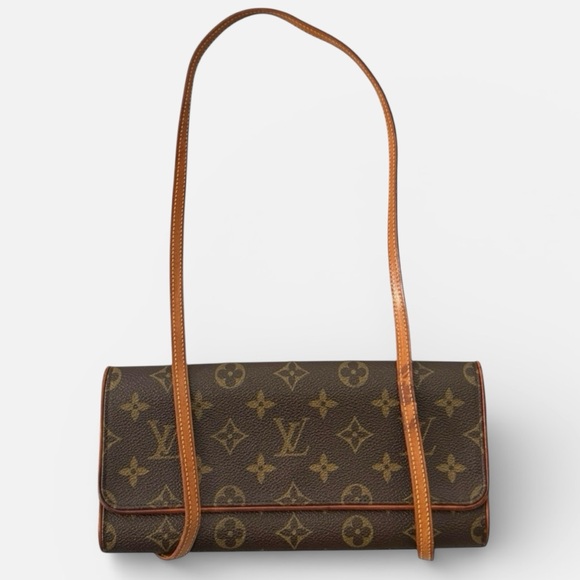 Louis Vuitton Pochette Twin GM Monogram Canvas Brown Crossbody Authentic - Picture 3 of 8